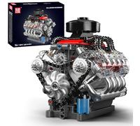 Mould King 10171 Tecnología V8 Motor Bloques de Construcción Juguete, 487 Piezas Motor Bloques de Enganche Kit de Construcción Kit de Construcción Regalo para Adultos