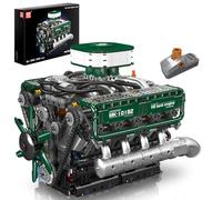 Mould King 10182 Technik V8 Motor Bausatz Klemmbausteine Motor Set mit Batteriebox Engine Modellbau Modellbau Set Bausteinset Sammelstücke Geschenke für Erwachsene (3236 piezas)