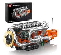 Mould King 10200 Technik V8 Motor Bausatz Bausteine Modell Klemmbausteine Motor mit Übertragungsfall Simulation LKW Auto Engines Kit für Erwachsene (3472 piezas)