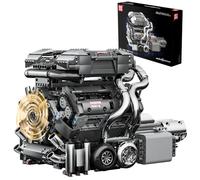 Mould King 10201 Motor Kit W16 Motor Bloques de Construcción Modelo 16 Cilindros Contiene Caja de Baterías Bloques de Abrazadera Motores Motor Auto Engine Baustaz Compatible con Otras Marcas (2024