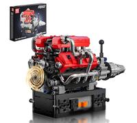 Mould King 10204 Technik V8 Motor Bausatz Bausteine Klemmbausteine Motor FE Sportwagen Auto Engine Kit Gasmotor Modelo para Auto Fan(750 Piezas)
