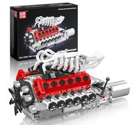 Mould King 10210 Technik V12 Motor Bausatz Gasolina Bausteine Naturaspirationsmotor Klemmbausteine Motor Simulation Engine Modellbausatz Kit para adultos (1366 piezas)