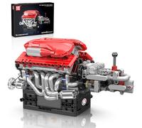 Mould King 10226 Technik V12 Motor Bausatz Bausteine FE Auto Motorbau Klemmbausteine Simulación Motor con Transmisión Engine Kit para adultos (863 piezas)