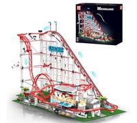 Mould King 11014 Kit de bloques de construcción de montaña rusa, modelo de paisaje de parque de atracciones con juego de coche doble, juguetes de construcción con motores, juguete de regalo para