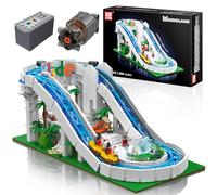 Mould King 11021 parque acuático tobogán acuático bloques de construcción, 2088 piezas de bloques de construcción de parque de atracciones con motor, MOC modelo de patio de recreo para más de 14 niños