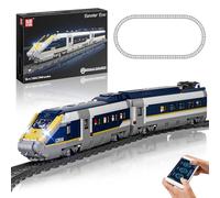 Mould King 12016 Tecnología Tren teledirigido Maqueta E320 Bloques de Construcción de Tren Ferrocarril Bloques de Construcción Tren de pasajeros con Luz LED Compatible con Otras Marcas (1948 piezas)