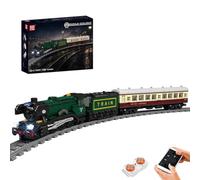 Mould King 12053 Tecnología Locomotora de Vapor Juego de bloques de sujeción, 2206 piezas, tren teledirigido con control por aplicación e iluminación LED, kit de modelado de coche de pasajeros, regalo