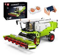 Mould King 17014 - Juego de bloques de construcción de cosechadora de trigo, kit de construcción de camión tractor con motor, vehículos de construcción de camiones de granja, juguetes de vehículos de