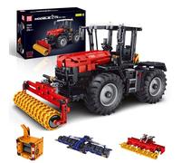 Mould King 17020 Tecnología de bloques de construcción de tractor teledirigido 4 en 1 RC cortacésped, bloques de sujeción, cosechadora, juguete para los amantes de la maquinaria agrícola (2716 piezas)