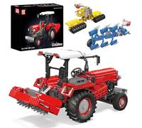 Mould King 17064 - Tractor de ingeniería teledirigido de alta tecnología Forklift con 6 motores, 3 en 1, modelo de tractor grande, carretilla elevadora (1857 piezas)