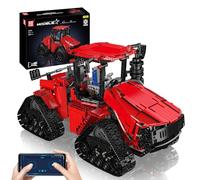 Mould King 18020 Tecnología de bloques de construcción de tractor teledirigido, MOC eléctrico para tractor de cadena con 4 motores, bloques de sujeción STEM, kit de maqueta, adecuado para los amantes