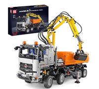 Mould King 19007 Camión Neumático Modelo de Bloques de construcción, 2970 Piezas de Control Remoto de Bloques de construcción grúa Kit de Juguete