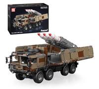 Mould King 20044 Tecnología de tanque teledirigido bloques de construcción de tanques militares con 3 cohetes vehículo de lanzamiento de cohetes para aficionados y amantes militares (3594 piezas)