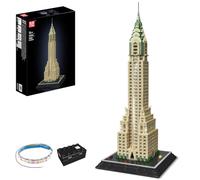 Mould King 22036 Classic Rascacielos Modelo Bloques de sujeción Kit de | Con luz LED y pantalla de punto de referencia, 64,5 cm de alto, 2265 unidades + piezas World Landmark Arquitectura Modelo de