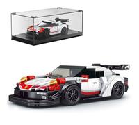 Mould King 27010 Speed Champions Racing Car Building Blocks 911 RSR con Vitrina Acrílica Modelos De Coches para Coleccionar (349 Piezas)