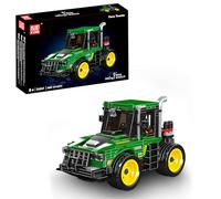 Mould King Combinar juguetes de bloques de construcción de tractor cosechador, juego de tractor de granja para niños, camión y remolque con 4 ruedas y capucha colgante, juguetes de vehículo de granja