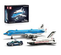 Mould King Juego de bloques de construcción de avión, kit de modelo de | Ladrillos de construcción de avión de pasajeros de gran ciudad, regalo para colección de exhibición