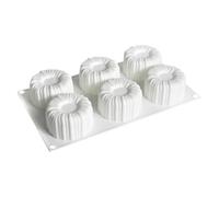 Moulds for Baking, 4 Inches Silicone Cake Mould 6-Cavity Large Round Disc