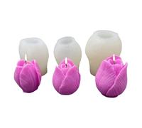 Moule À Bougie Fleu - Lote de 3 (110 g), tulipán 3D Moule À Savon, À Bougie Parfumée Artisanale, Pour Résine Époxy Plâtre Chocolat Décoration De Gâteau Loisirs Créatifs