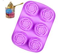 Moule à Glace Rose - Silicone 6 Cavités 25x16,5x3cm | de cuisson florale avec design antiadhésif flexible, fabrication de bonbons, façonnage du chocolat | Fêtes de bar à whisky Cube Shaper, pré