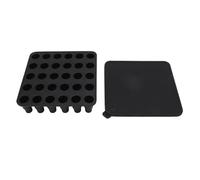 Moule à glace silicone avec couvercle, 30 glacons faciles à libérer, Facile nettoyer et polyvalent pour les boissons fraîches d'été (negro)