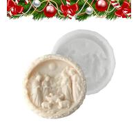 Moule Crèche De Noël - Moule Silicone 3D Jésus Naissance, Démoulage Facile Rond Pour Savon, Bougie, Pâtisserie, Résine, Cire & Décorations De Noël