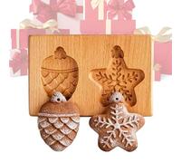Moules à Biscuits en Bois,Motifs 3D Boiis Réalistes | Moule à Gaufrage en Boois - pour Mariage Maison Fête Célébration Pâtisserie Cuisine Artisanat