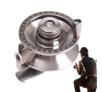 Moulinet Glace Compact - Enrouleur Métallique Solide À Rotation Fluide, Poignée Antidérapante Confortable | Équipement De Pêche Pour Débutants Professionnels Voyage Excursion Bateau Rivière Océan