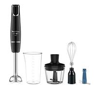 Moulinex Batidora de varillas Powelix Life, batidora de mano de 1000 W, cuchillas Powelix, hasta un 30% más rápido, Negro, capacidad 500 ml, picador, medidor, varillas, pica hielo, negro, DD9448