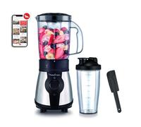 Moulinex Blend & Go, Batidora de vaso, Espátula, 1,3 L, 300 W, Compacta, Incluye botella para llevar 750 ml, Piezas aptas para lavavajillas, LM1B1DES