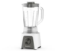 Moulinex Blendeo+, Batidora de vaso de 450 W, Jarra de 1,5 L, 2 velocidades + función Pulse, Pica hielo, Duraforce Label, Sistema de bloqueo inteligente, Cuchillas extraíbles, Blanca, LM2C0110