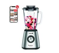 Moulinex Blendforce, Batidora de vaso, 1,75 L, 800 W, 5 velocidades, Función Pulse, 6 cuchillas Powelix, Jarra de Cristal Termorresistente