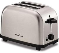 Moulinex Classic LT330D - Tostador de Acero Inoxidable, 2 Ranuras Cortas para 2 Rebanadas de Pan, 6 Posiciones de Tostado con Función Stop y Bandeja Recogemigas, Apto para Todo Tipo de Pan