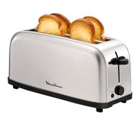 Moulinex Classic, Tostador Acero Inoxidable, 2 Ranuras largas y anchas, 1400 W, 6 Posiciones Tostado, Función Stop, Bandeja Recogemigas, para Todo Tipo de Pan normal, molde, artesano, LS330D