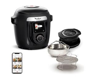 Moulinex Cookeo Wi-Fi con Extra Crisp, Multicocina, 14modos de cocción, Cocción a presión, Aire Fryer, Recetas fáciles paso a paso, CE96X8F0