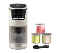 Moulinex Dolci, Heladera, 10 programas en 1, Limpieza con aclarado automático, Tecnología 1 Step Perfector, Hasta 1,4L de helado con los 3 boles de Tritan, Incluye cuchara helado, Blanca, MJ604AF0