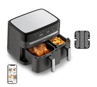Moulinex Dual Easy Fry & Grill, Freidora de aire y grill, 8,3 L, Dos cubetas, 8 Programas, Negro