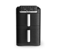 Moulinex Dual Easy Fry Stack, Freidora de aire doble cesta vertical, 10 Litros, 7 Programas Automáticos, Compacta, 40 % Ahorro Espacio, Negro