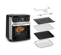 Moulinex Easy Fry Air Fryer, multicocina y horno, 15 L, 9 programas, freidora sin aceite, 3 niveles de cocción, compacto, extra crisp, negro, AL556DF0, acero inoxidable