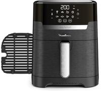 Moulinex Easy Fry & Grill 4,2L, Freidora de Aire 2 en 1 para Freír o a la Parrilla, Pantalla Digital Táctil, 8 Programas para Comidas Sanas, App 125 recetas, Negro, hasta 6 personas, EZ5058