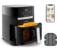 Moulinex Easy Fry & Grill Vision 4.2 L - Freidora de aire y grill con ventana, ahorro energético 70%, cocina rápida, 10 funciones, tecnología extra crisp, color negro, EZ5068
