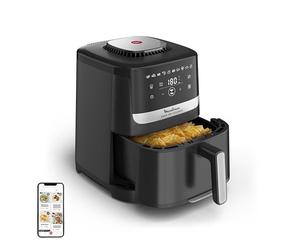 Moulinex Easy Fry Silence, freidora de aire, Cesta de Almacenaje 5L, Tecnología Silenciosa, Sistema de Limpieza y Almacenamiento Fácil, 10 programas, Negra, EZ5528F0