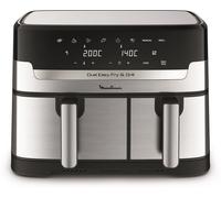 Moulinex Dual Easy Fry EZ905D20 freidora Doble 8,3 L Independiente 2450 W Freidora de aire caliente Negro, Acero inoxidable