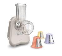 Moulinex Fresh Express, Trituradora de verduras eléctrica, Sistema de extracción directa, Tritura-rebana-ralla, Gris claro