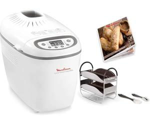 Moulinex Home Bread Baguette, Panificadora de 16 programas | Tamaño familiar hasta 1,5 kg, Amasar pan, baguettes, Incluye accesorios para 8 Mini Baguettes, Molde Antiadherente, OW6101