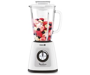 MOULINEX LM4351 BATIDOR 800 WATTS 2 VELOCIDADES LICUADORA CRISTAL 1.75 LT BLANCO