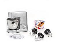 Moulinex Masterchef QA810D01 - Robot de cocina y repostería profesional 1500 W con kit de masas metálico, bol XL de 6,7 L, 4 posibilidades de accesoríos compatibles, de acero inoxidable