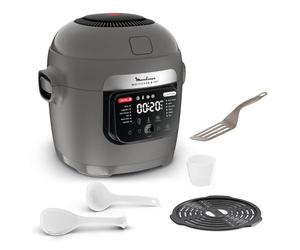 Moulinex Multicook Fry - Multicocina y aire freidora (12 programas, 6 L, gris, espátula incluida YY5553FB