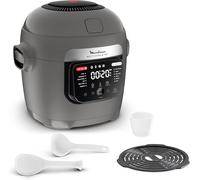 Moulinex Multicook & Fry - Robot de cocina con freidora de aire incorporada, 12 programas, cocción en 2 niveles, función de programación, 6 L de capacidad, gris hipopótamo MZ730BF0