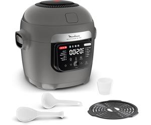 Moulinex Multicook & Fry - Robot de cocina con freidora de aire incorporada, 12 programas, cocción en 2 niveles, función de programación, 6 L de capacidad, gris hipopótamo MZ730BF0
